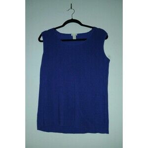 Chicos Purple Sleeveless Knit Sweater Size 2 Large Pullover Chic Classic Travel